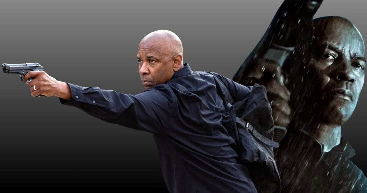 Denzel Washington in iconic roles from The Equalizer, Malcolm X, and Training Day showcasing his powerful performances