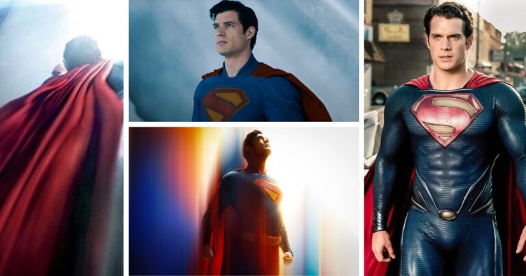 David Corenswet as Superman in the official Superman 2025 movie poster.