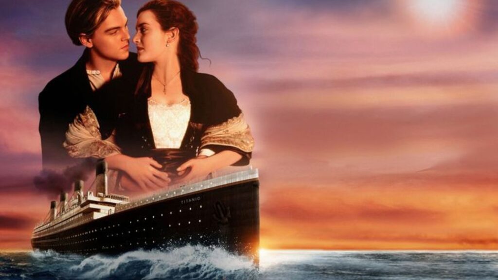 Titanic movie romantic scene of Jack Dawson and Rose